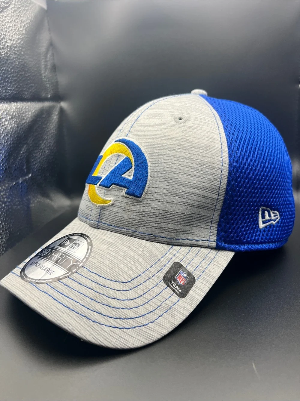 New Era Gray & Royal Los Angeles Rams 39THIRTY Stretch-Fit Cap L/XL